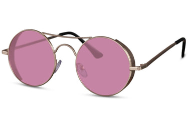 Heart-shaped sunglasses with pink lenses